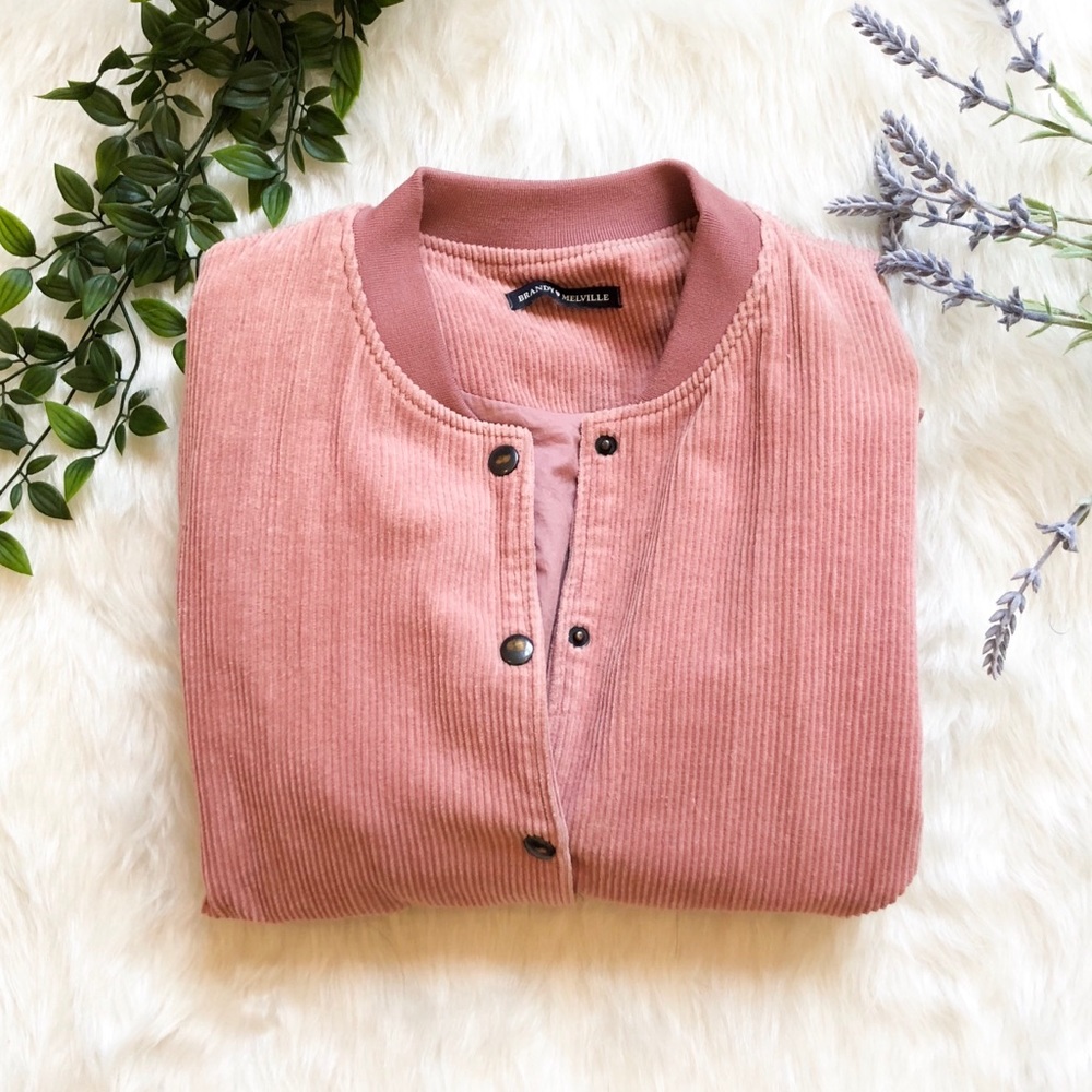 Brandy Melville Pink Corduroy Jacket